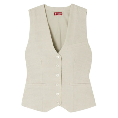 Staud Tailored Sand Brett Vest Size S
