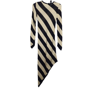 Petar Petrov Striped Tan Black Adon Size 36 (US 4) Dress