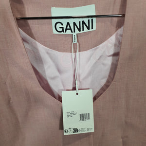 Ganni Chic Pink Tulle Drapey Melange Oversized Size L/XL Blazer NWT