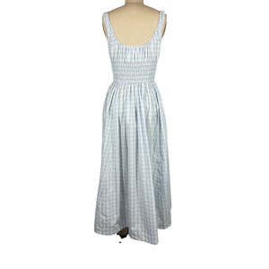 Dôen Smocked Marjorie Gingham Quilla Size XS Cotton Dress NWT