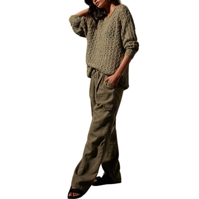James Perse Pleated Green Cargo Pants Size 2