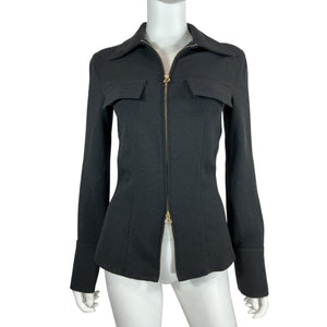 Nanushka Tailored Black Zip Front Jacket Size XXS