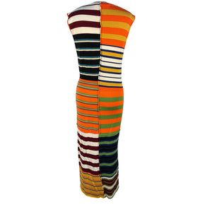 Marni Striped Multicolor Midi Dress Size 44 IT / US 8