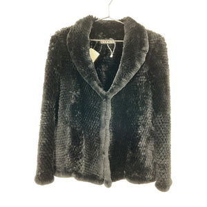 Rizal Plush Black Fur Jacket Size S