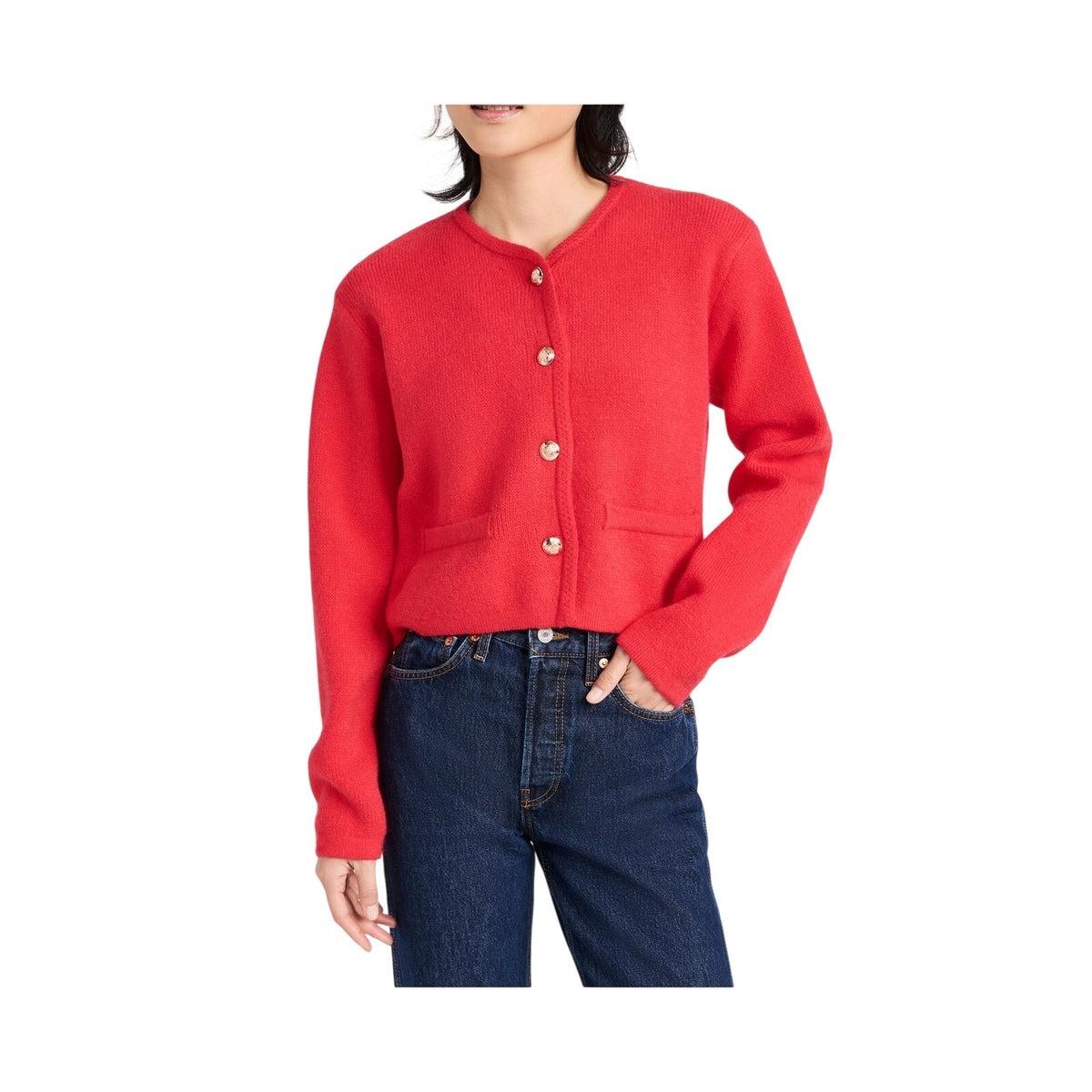 Line & Dot Cozy Red Benni Cardigan Size M