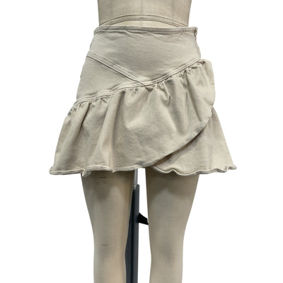 Mother Ruffled Beige Minx Mini Skirt Size 29