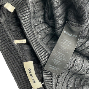 Sandro Textured Black Cropped Sweater Size 1