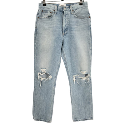 Agolde Distressed Blue Riley Denim Jeans Size 27