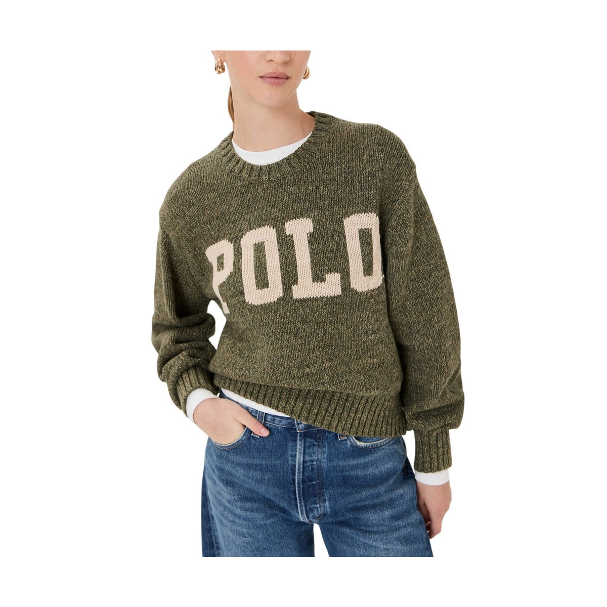 Polo Ralph Lauren Green Cotton Polo Pullover Sweater Size XS
