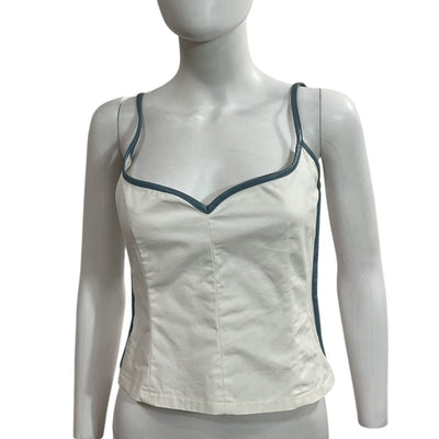 Paris Georgia Contrast White With Blue Heart Camisole Size S