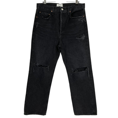 Agolde Distressed Black 90's Crop Denim Jeans Size 29