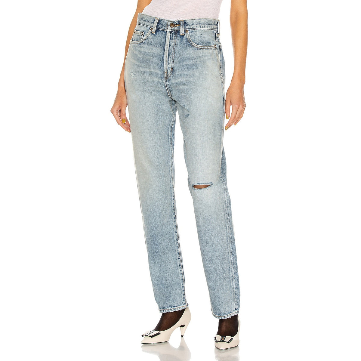 Saint Laurent Slim Blue Cotton Fit Denim Jean Size 24