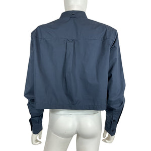 L'Academie Cropped Blue Tory Blouse Size S