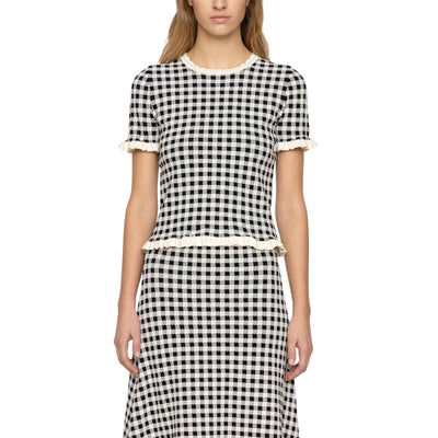 Sea New York Checked Multi Saige Top Size M NWT