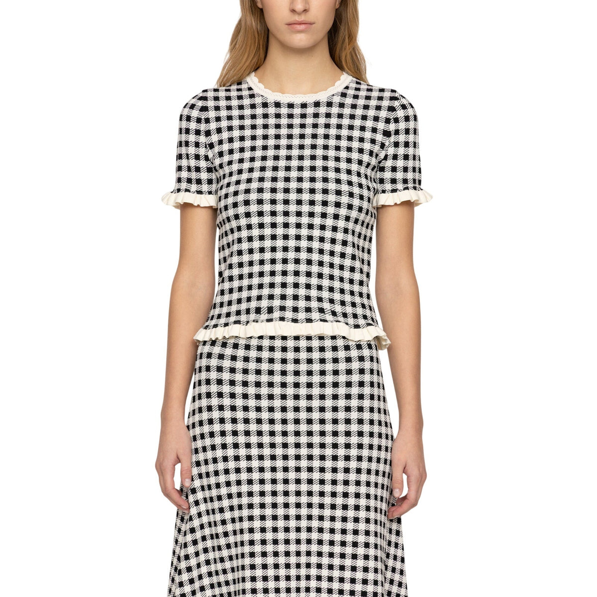 Sea New York Checked Multi Saige Top Size M NWT