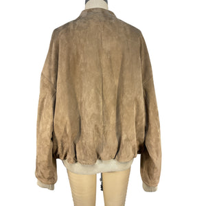 Stouls Suede Tan Pharrell Bomber Jacket Size M NWT