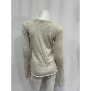 Atm Anthony Thomas 'Melillo' White Cashmere Cashmere V-Neck Sweater Size XS