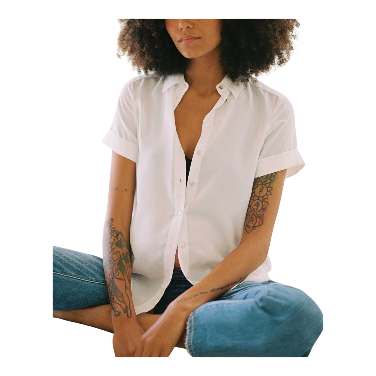 Hatch Classic White Savannah Blouse Size 1