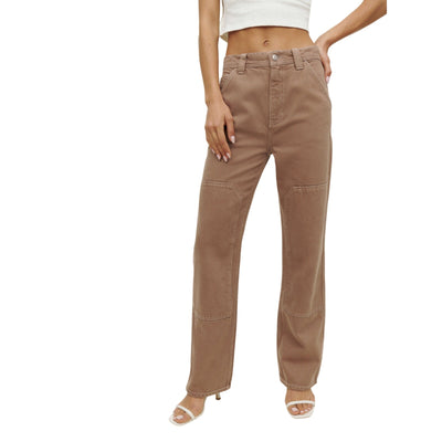 Reformation Structured Soft Coffee Harrison Carpenter Pants Size 24