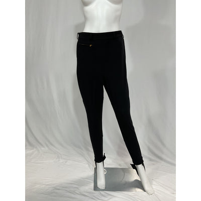 Tory Burch 'Riding' Black Wood Gaberdine Waistband Pant Size 8