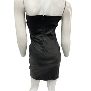 Sprwmn Sleek Black Strapless Mini Dress Size M