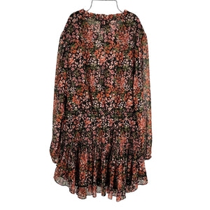Misa Los Angeles Ruffled Floral Black Lorena Dress Size L