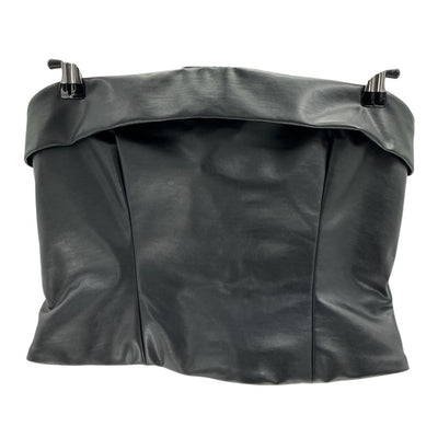 Helsa Sleek Black Waterbased Faux Leather Bustier Top Size S