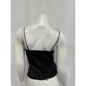 Reformation 'Natalie' Black Acetate Satin Top Size 4