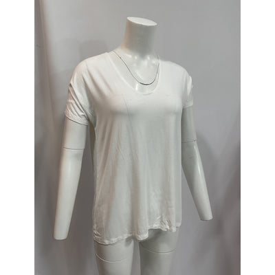 Hatch 'The Perfect Vee' White V Neck Short Sleeve Shirt Size 0