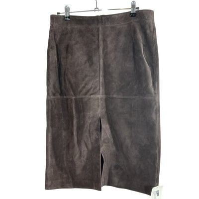 Toteme Chic Brown Paneled Suede Midi Skirt Size 34 EU / US 2