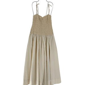 Lpa Smocked Beige Stacci Dress Size M