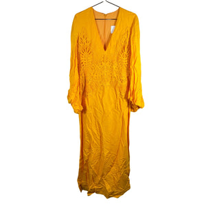 Costarellos Appliqued Orange Katana Gown Size FR 38 / US 6