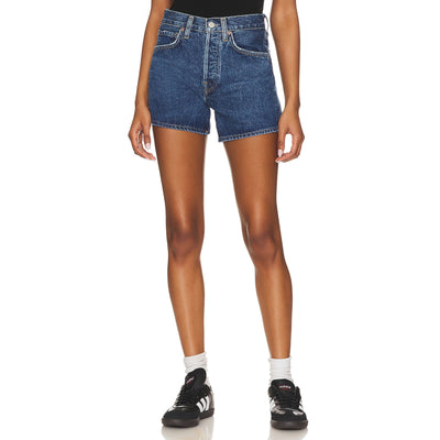 Agolde Classic Blue Parker Long Denim Shorts Size 29