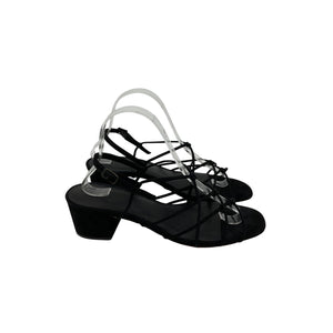 Dôen 'Reve' Black Suede  Block Heel Sandal Size 9