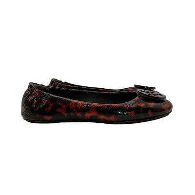 Tory Burch Tortoiseshell Brown Logo Medallion Ballet Flats Size 8.5 M