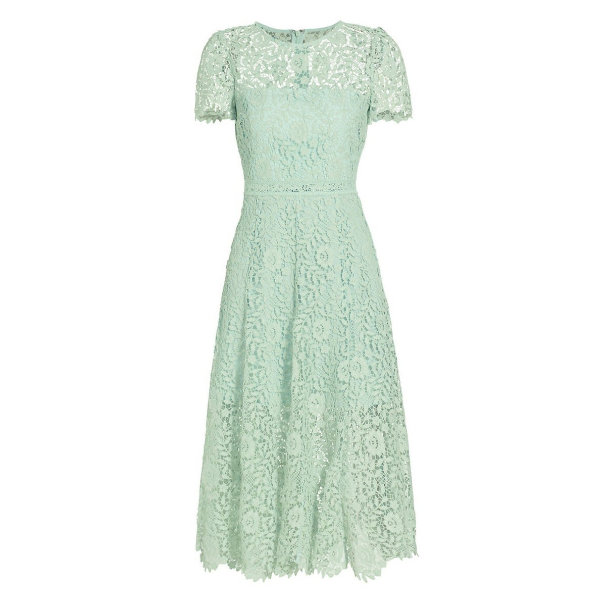 Self-Portrait Elegant Green Rose Lace Midi Dress Size 0