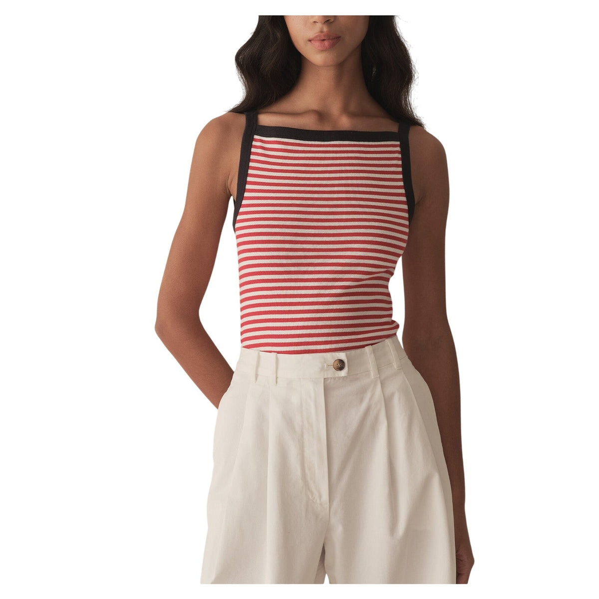 Dôen 'Andrea' Red Cotton Tank Top Size S