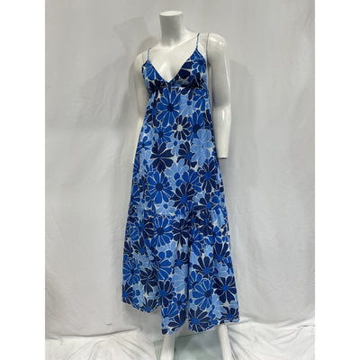 Faithfull The Brand 'Wilonna' Blue Cotton Midi Dress Size XS