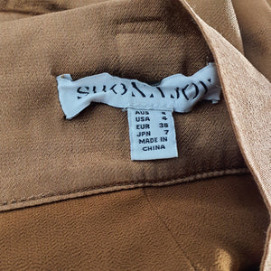 Shona Joy Satin Almond Felicity Size Aus 8 / US 4 Trousers