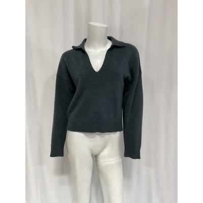 Naadam 'Recycled' Green Cashmere Open Neck Polo Size XS