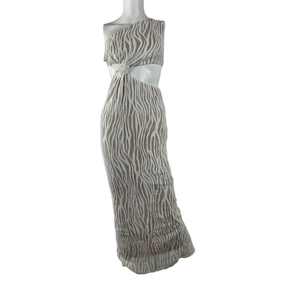 Michael Costello Elegant Cream Caroline Maxi Dress Size XXS