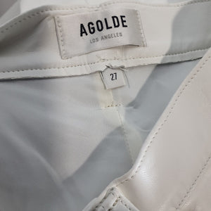 Agolde Recycled Leather White 90s Pinch Waist Size 27 Denim Jeans NWT