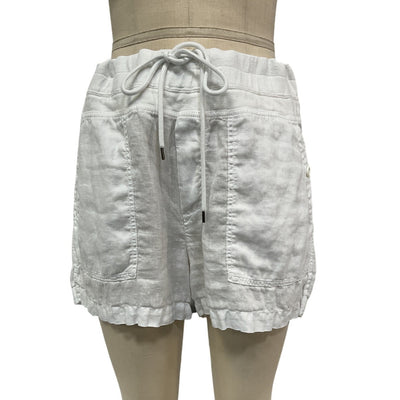 James Perse Jersey Trimmed White Drawstring Shorts Size 3