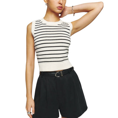 Reformation Pleated Black Mason Shorts Size 8