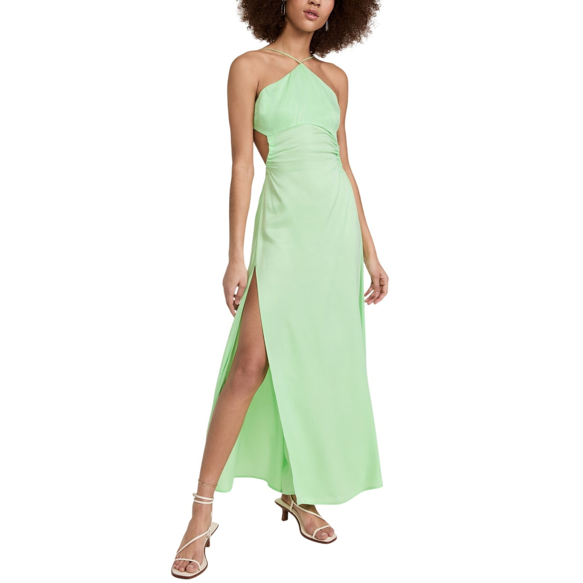 For Love & Lemons Strappy Green Kyra Maxi Dress Size M