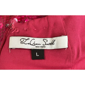 Laquan Smith Sparkling Fuchsia Front Cutout Sequin Gown Size L