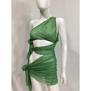 Tularosa 'Ina' Mini Wrap One Shoulder Green Dress Size XS