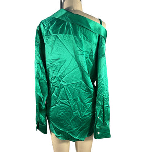 Alexander Wang Satin Poison Ivy Off The Shoulder Blouse Size XS