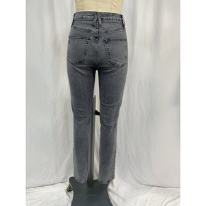 Slvrlake 'Beatnik' Black Cotton High Rise Slim Jean Size 26