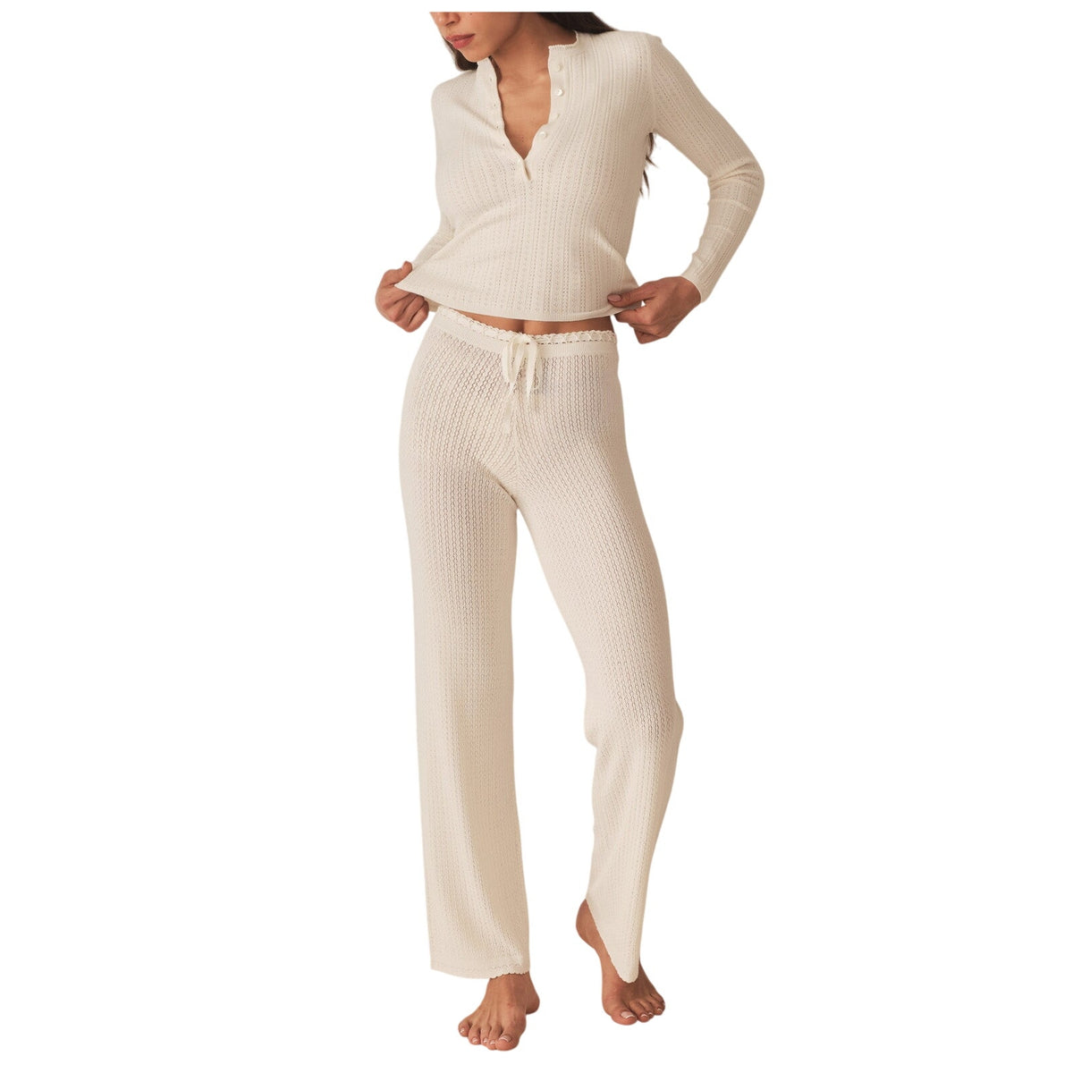 Dôen 'Evonne' Ivory Viscose Pant Size M